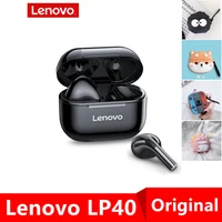original lenovo lp40 wireless headphones tws bluetooth earphones touch control sport headset stereo earbuds for phone android