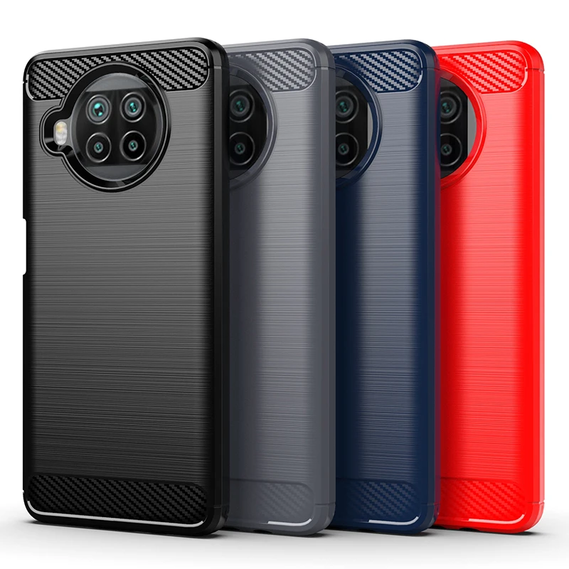 for xiaomi mi 10i 5g case rubber silicone carbon fiber cover for xiaomi mi 10i 5g phone case for xiaomi mi 10i 5g case 6 67 inch free global shipping