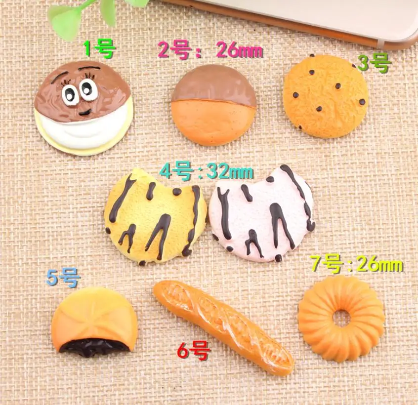 

Кавайная модель кукольного домика с плоской задней стороной, миниатюрный мини-десерт для хлеба, печенье, пончики, кукольная кухня