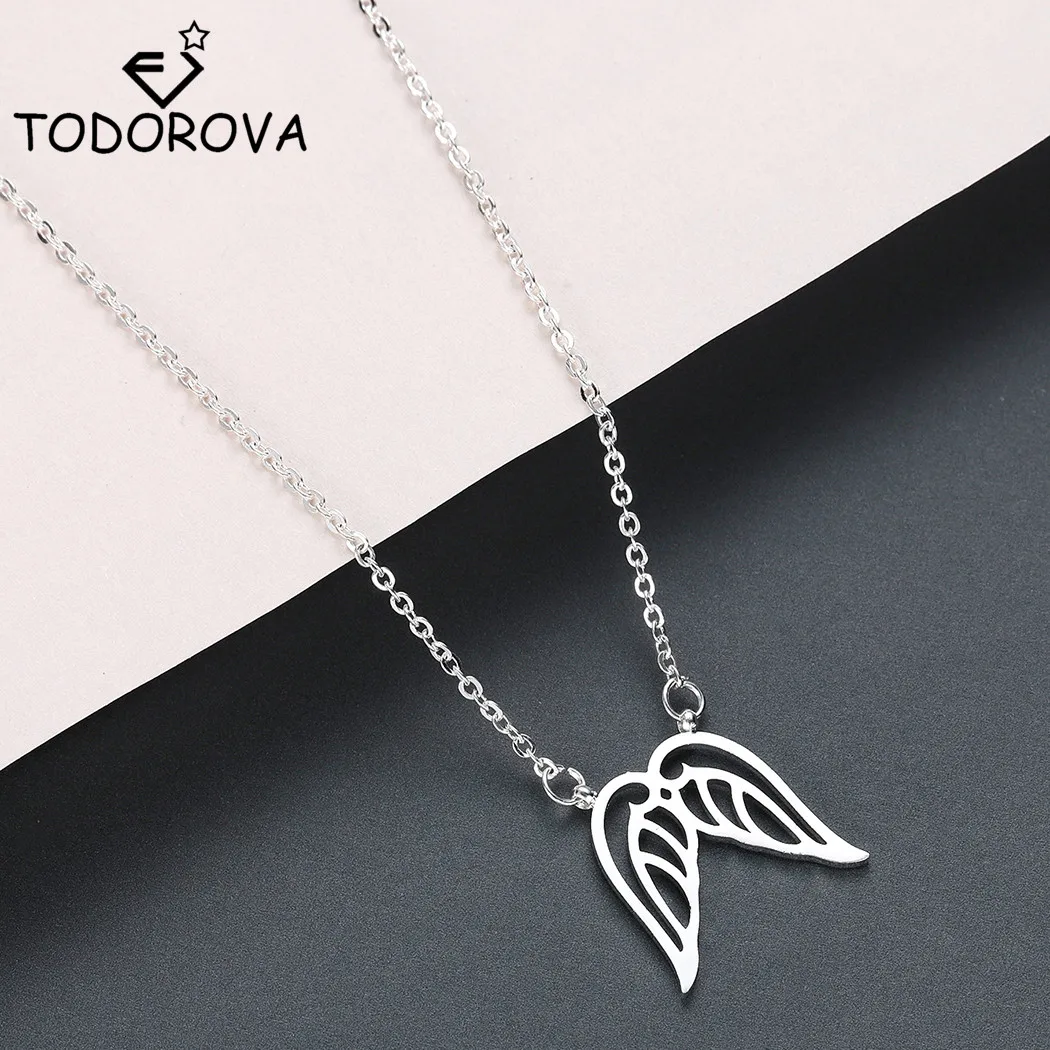 Ожерелье Todorova из нержавеющей стали с крыльями ангела женское ожерелье цвета