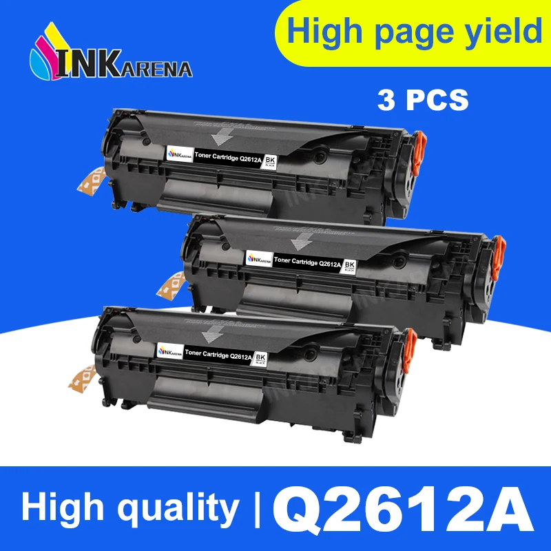 INKARENA 3 шт. для hp Q2612A q2612 12a 2612 тонер картридж 2612a LaserJet 1010 1012 1015 1020 3015 3020 3030 1018 1022