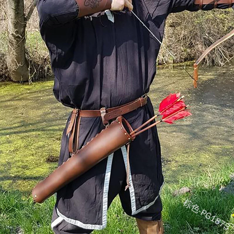 Medieval Leather Arrow Holster Hip Quiver Celtic Viking Knight Hunter Horseback Nomad Avarian Hunting Archery Accessory | Тематическая
