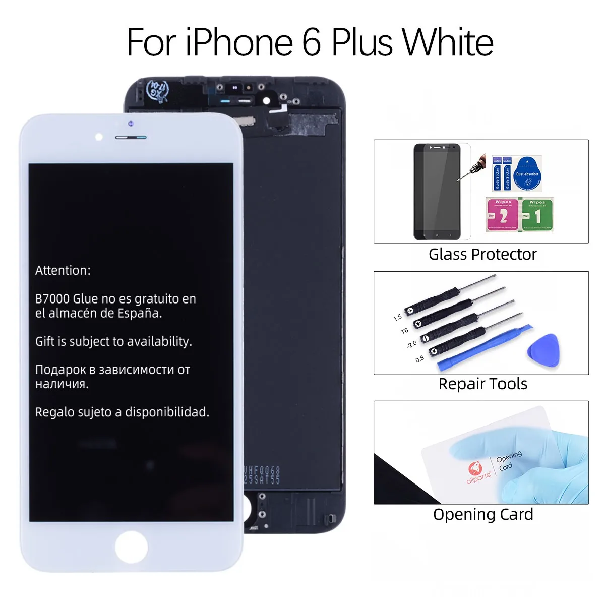 for iP6 Plus White AAA OEM Дисплей для iPhone 6S LCD в сборе с тачскрином на рамке для iPhone 6 6S Plus Дисплей LCD черный белый - Цвет: for iP6 Plus White