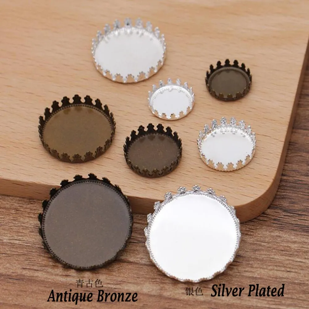 300 шт. Античная бронзовая Посеребренная Крышка для бутылки Корона 12-15-20-25 мм