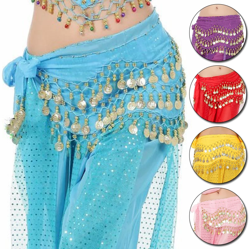 

Women Belly Dance Costume Hip Scarf Coin Tassels Sequin Accessories Belt Skirt Thailand/India/Arab Dance Skirt Dancewear Belt
