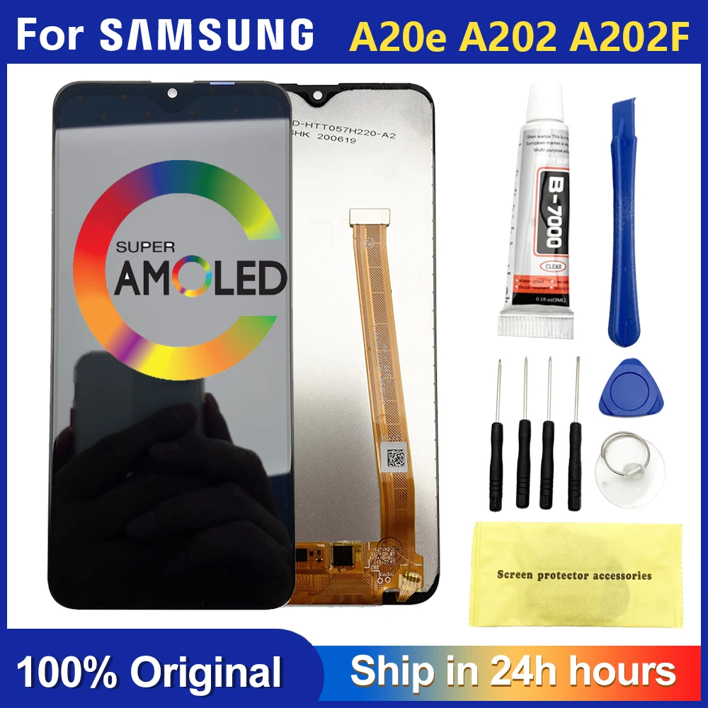 ЖК экран для Samsung A20e LCD A202 дисплей A202F A202DS с сенсорным дигитайзером в сборе|Экраны