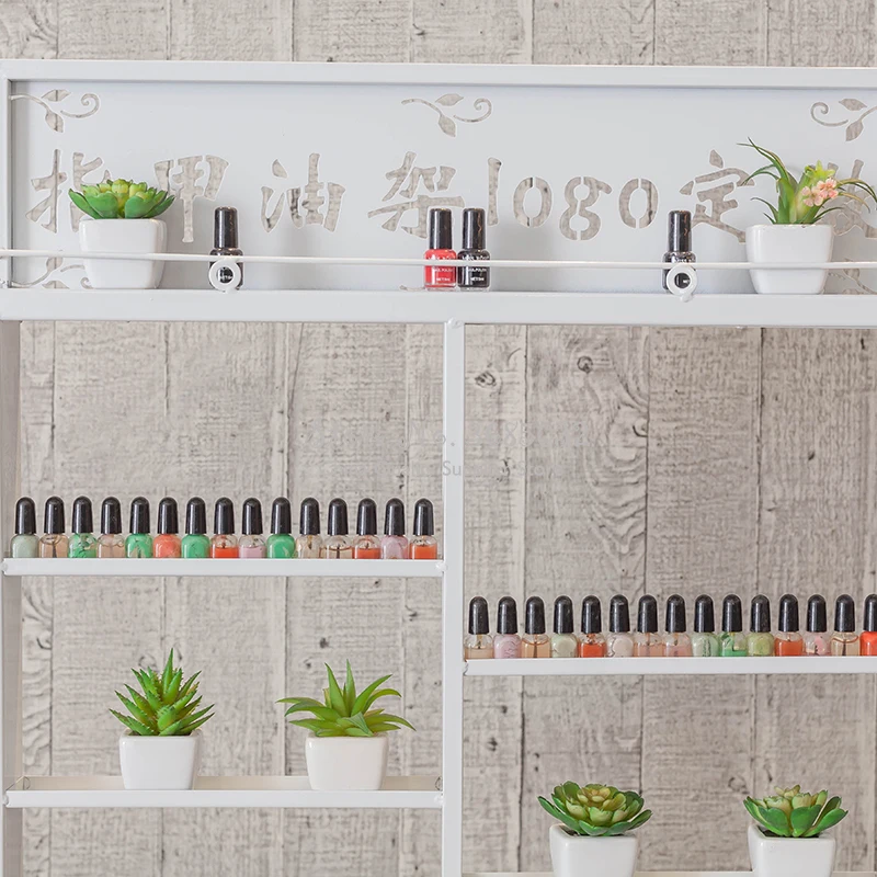 

Standing Nail Polish Display Rack Standing Metal Racks for Manicure Beauty Salon Cosmetic Bottle Organization Display Storage