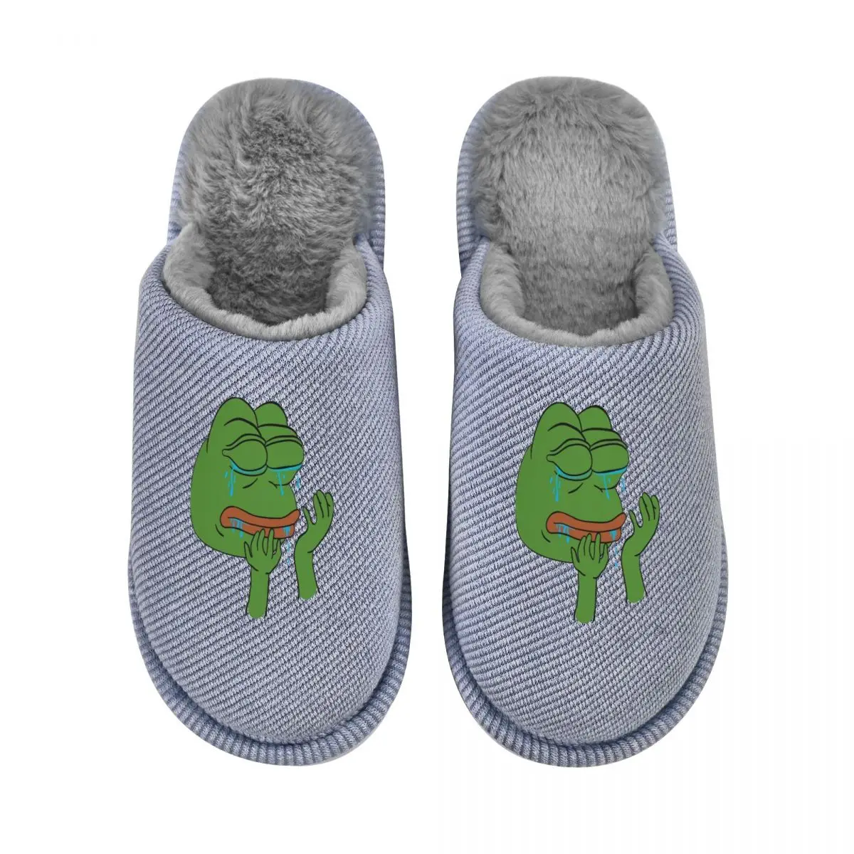 Pepe The Frog Crying Home Slippers Shoes For Men Women Fur Women'S |