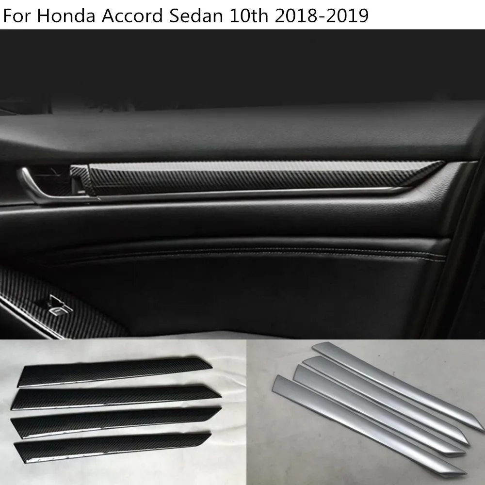 

Car Body Cover Detector Carbon Fiber/ABS Matte Inner Door Bowl Upper Trim Strip For Honda Accord Sedan 10th 2018 2019 2020 2021