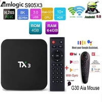 tanix tx3 amlogic s905x3 android 9 tv box quad core 2 4g5ghz wifi bt h 265 8k media player optional g10g30mx3 air mouse
