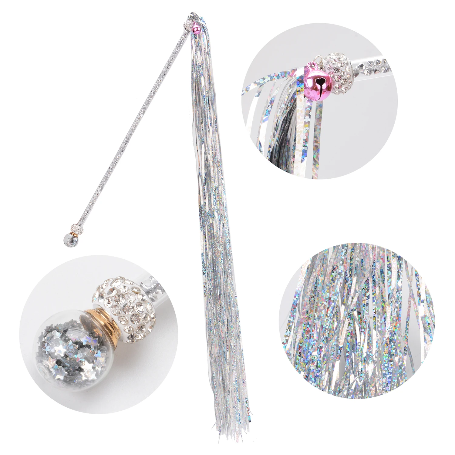 

Funny Colorful Rod Cat Wand Toys Cat Teaser Wand Lovely Glitter Crinkle Tassel Cat Teaser Toy Cat Interactive Toy Pet Supplies
