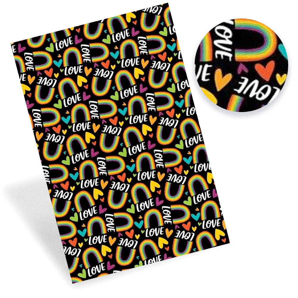 AHB 22*30cm/A4 1pc Faux Leather Sheets Cute Cartoon Rainbow Printed Synthetic Fabric For Crafts DIY Hair Bows Supplies | Дом и сад