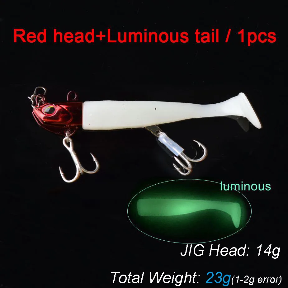 14g 1set Red TOMA, новинка, черная блесна, джиг, приманка для рыбалки, мягкая, щука, приманка, 14 г, 21 г, 2 крючка, бас, рыбалка на сельдь, Мягкая приманка, лодка, код, морская приманка - Цвет: 14g 1set Red