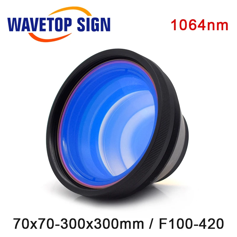 WaveTopSign 1064nm Co2 355nm 532nm M85 F Theta объектив сканирования 70x70 300x300 F100 420 для оптоволоконных