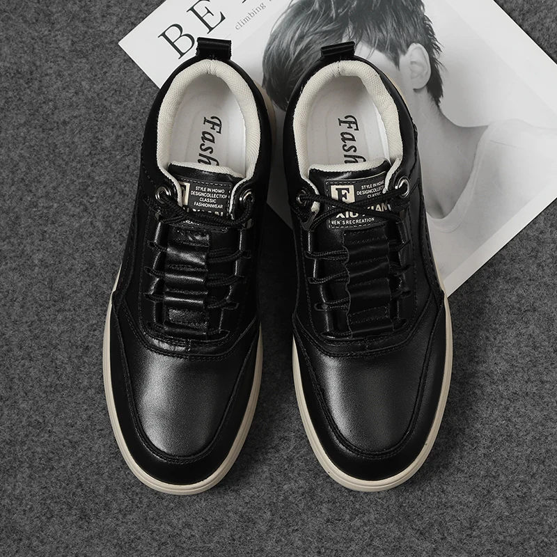 

Men Shoes Fashion Genuine Leather Loafers Breathable Autumn Lace Up Comfortable Casual Outdoor Sneakers Shoes