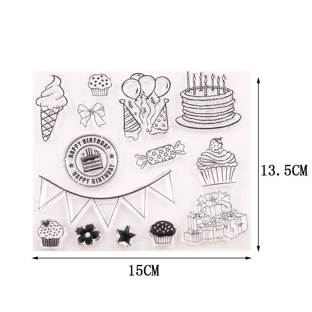 

Transparent Silicone Stamp DIY Hand Account Scrapbook Rubber Birthday Clear Stamp Finished Product Paper Craft Stamp R9D5