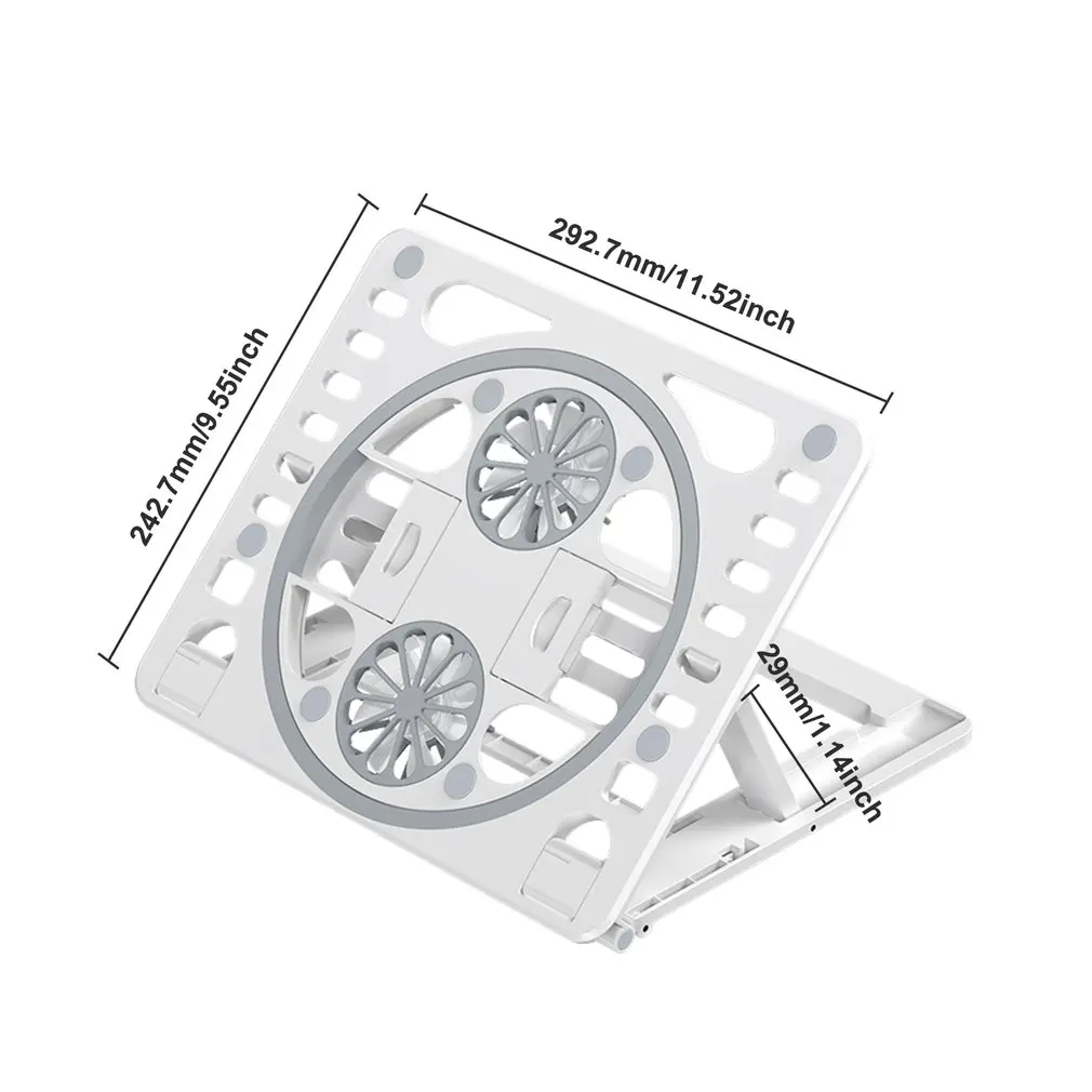 

Laptop Bracket Can Be Raised And Lowered Folding Fan Cooling Bracket Non-slip Portable Notebook Stand