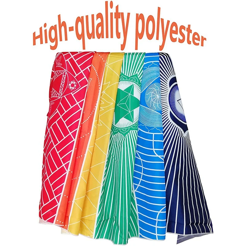 

2Pcs Tapestry Meditation Yoga Rug Towels Mexico Tassel Striped Floor Mat (59X30In)