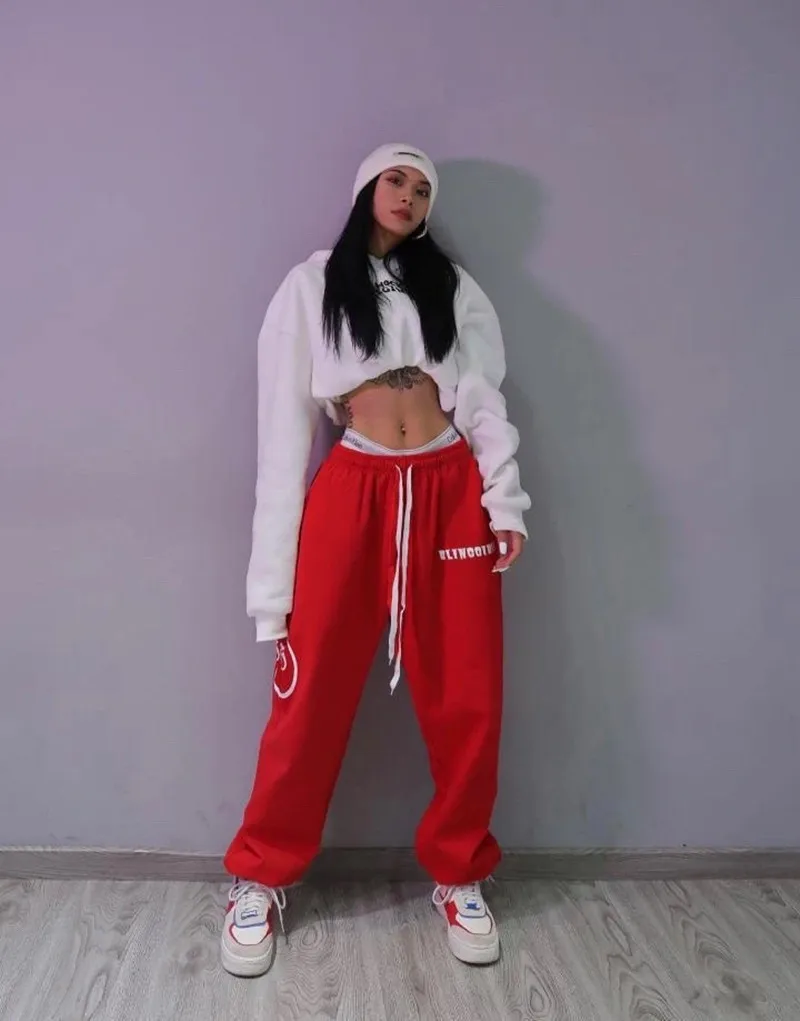 

Jogging Sweatpants Women Sports Pants Harajuku Gray Gothic Joggers Pants Baggy White Spring 2021 Fashion Oversize Trousers New