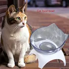 Прозрачные миски для кошек с подставкой, кормушка для домашних животных, двойная миска для еды, набор, идеально подходит для кошек и сверхмаленьких собак
