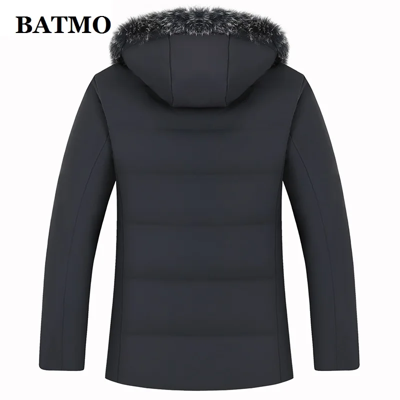 Мужская куртка с капюшоном BATMO 80% белый утиный пух мужские зимние куртки Мужское