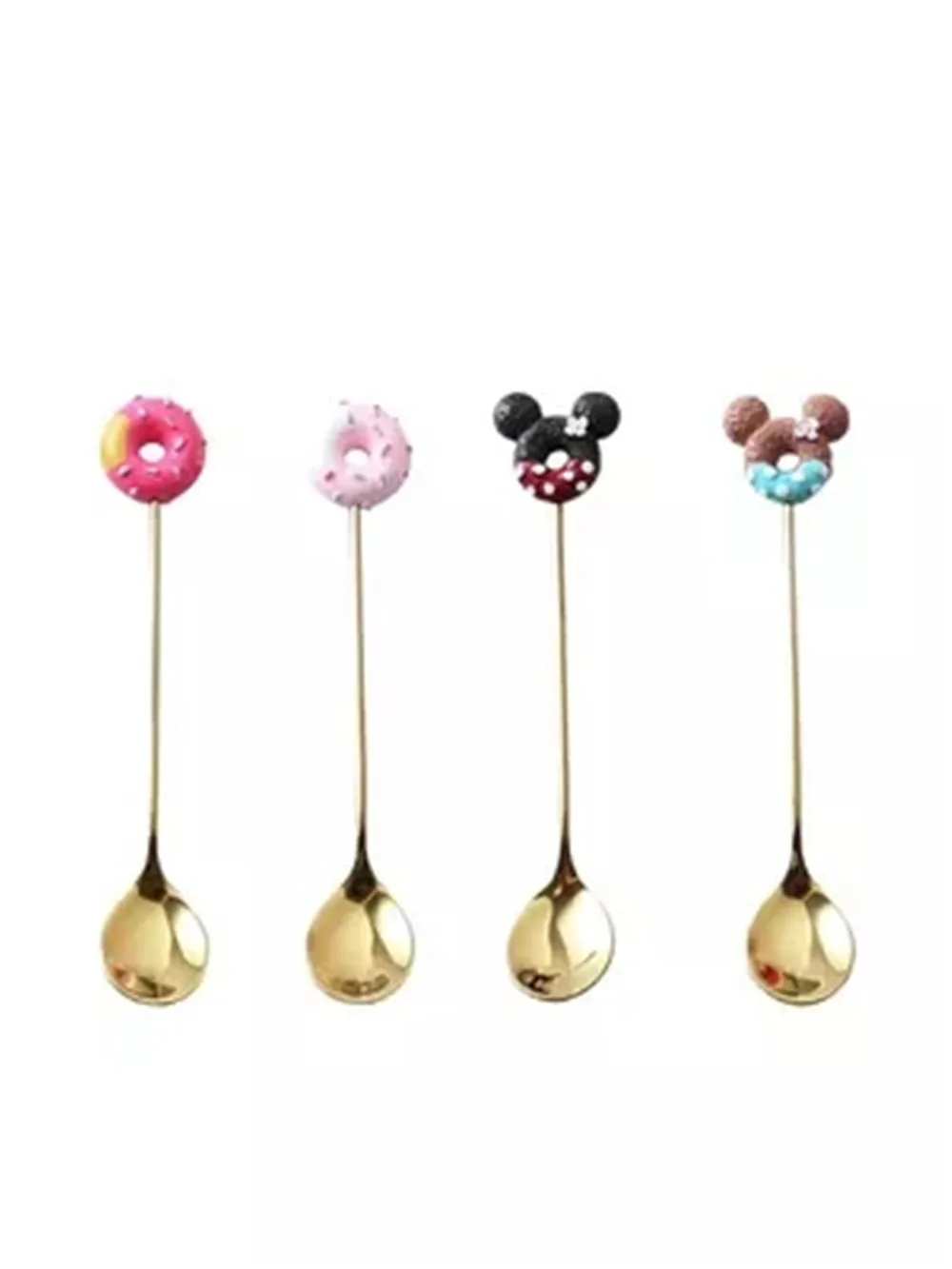 Вилка ложка золотая из нержавеющей стали 304 с рисунками мультфильмов|Ложки| |