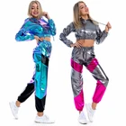 XCKNY сексуальные блестящие женские брюки, подходящие по цвету брюки, женские позолоченные разных цветов со швами свободные брюки с карманами