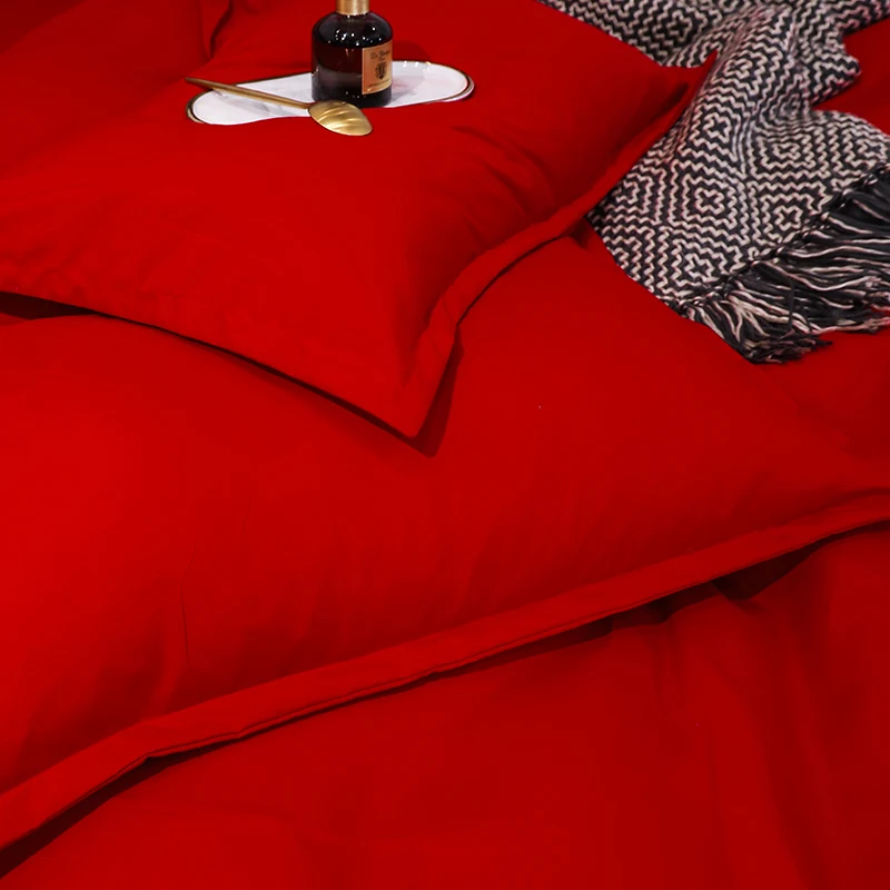 solid candy color duvet cover nordic simple red orange bedding set single double queen king 220x240 bed sheet linens bedclothes free global shipping