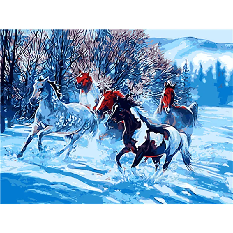 paint by numbers6 DIY краски по номерам Lienzo Pintura por Numero картины по номерам Pintar por Numeros лошадь пронумерованные картины - Цвет: paint by numbers6