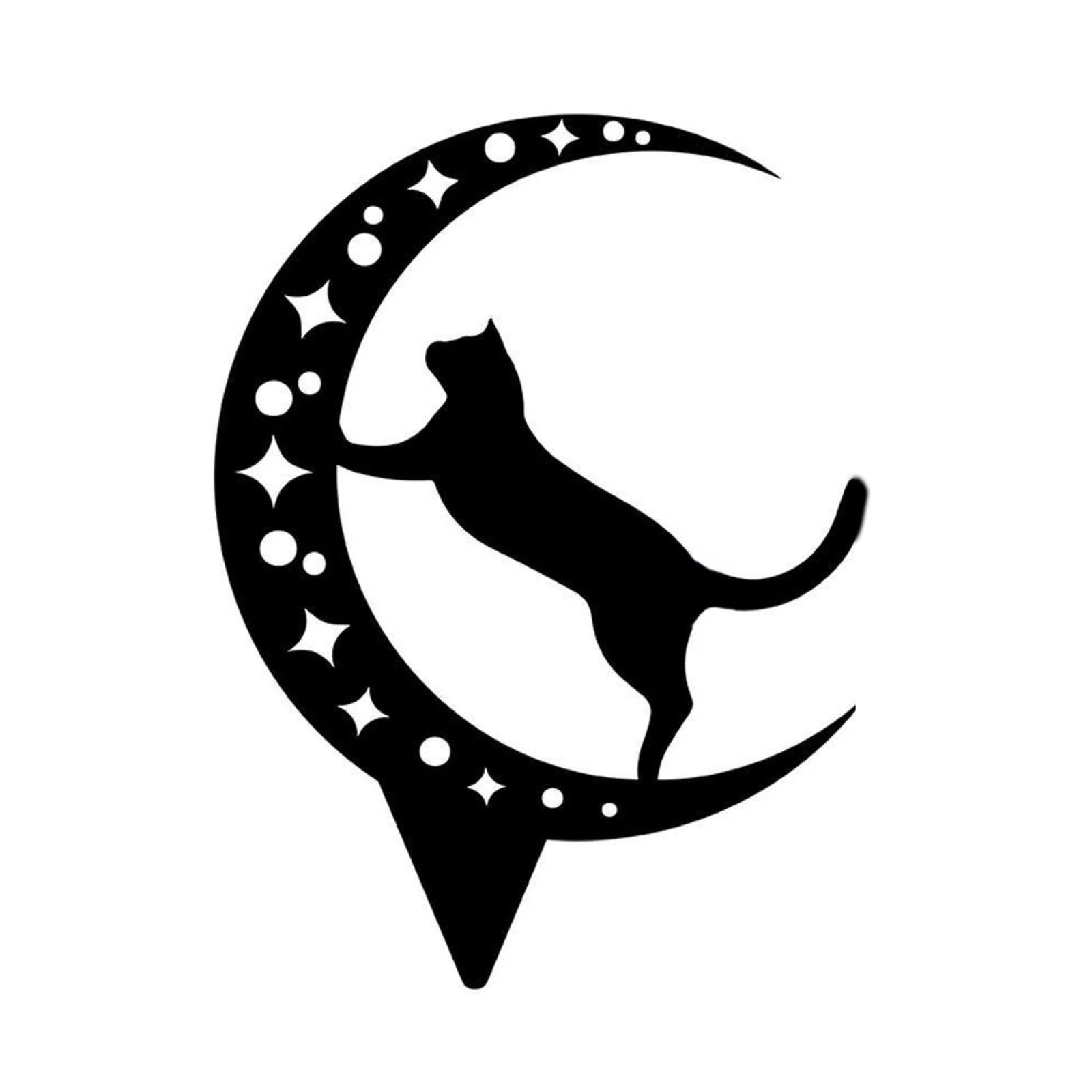 

Black Cat Art Silhouette Decoration Exquisite Metal Animals Garden Stake Tree Ornament for Courtyard Lawn TS1