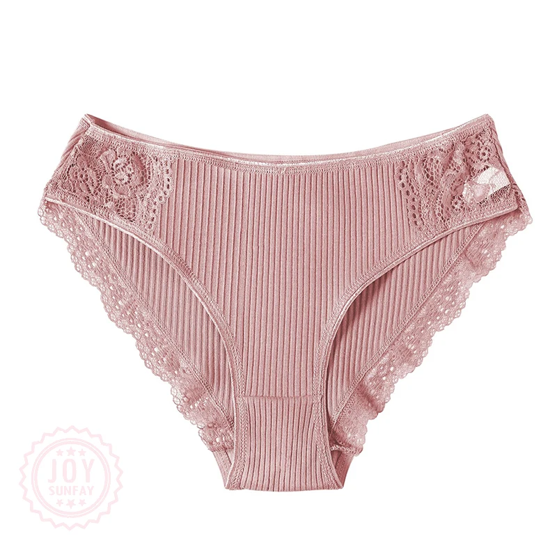 

FINETOO Cotton Lace Underwear Classic Striped Female Panties Fashion Cozy Women Lingerie Ladies Intimate Soft Underpants