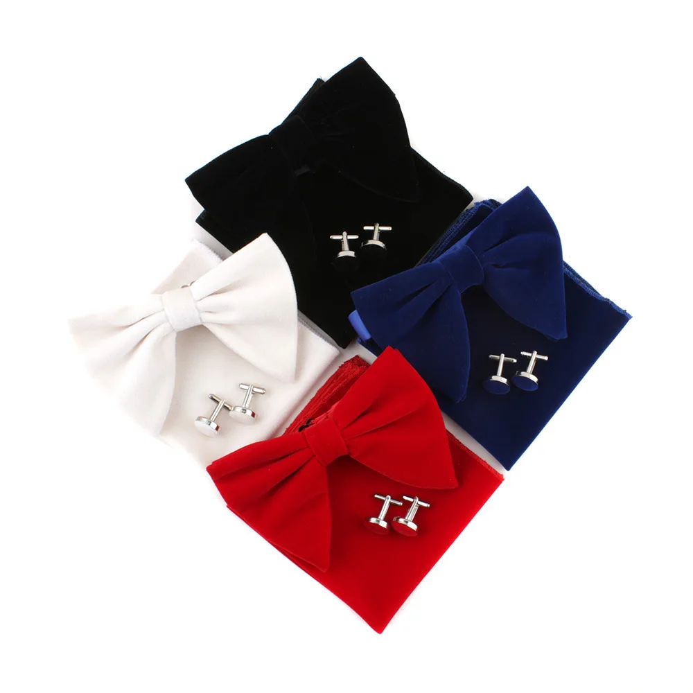 Linbaiway набор из микро замшевых галстуков бабочок мужской Карманный квадратный