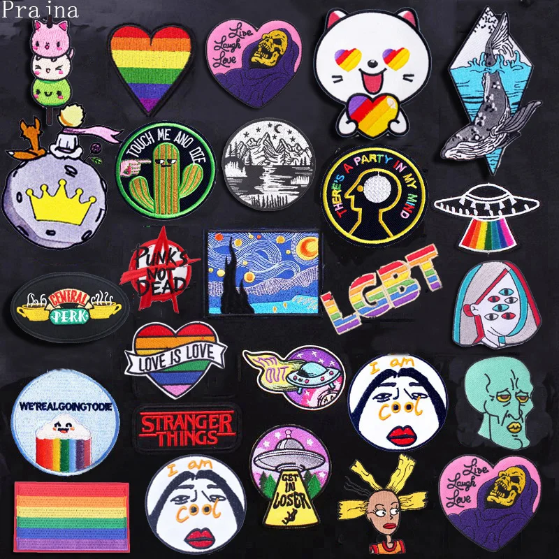 Праджня пространство патч вышитые патчи для одежды в полоску гладить на нашивки