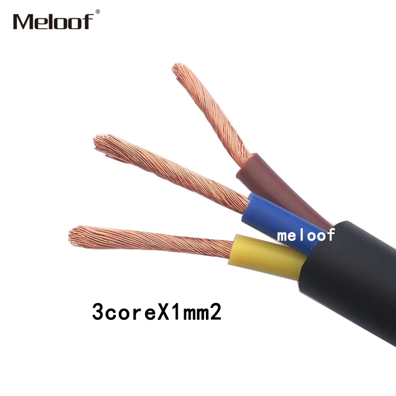 10 м резиновый мягкий кабель 18 AWG 0,75 мм2 силовой провод 2/3 жилы контакты медный провод проводник Электрический YZW кабель черный