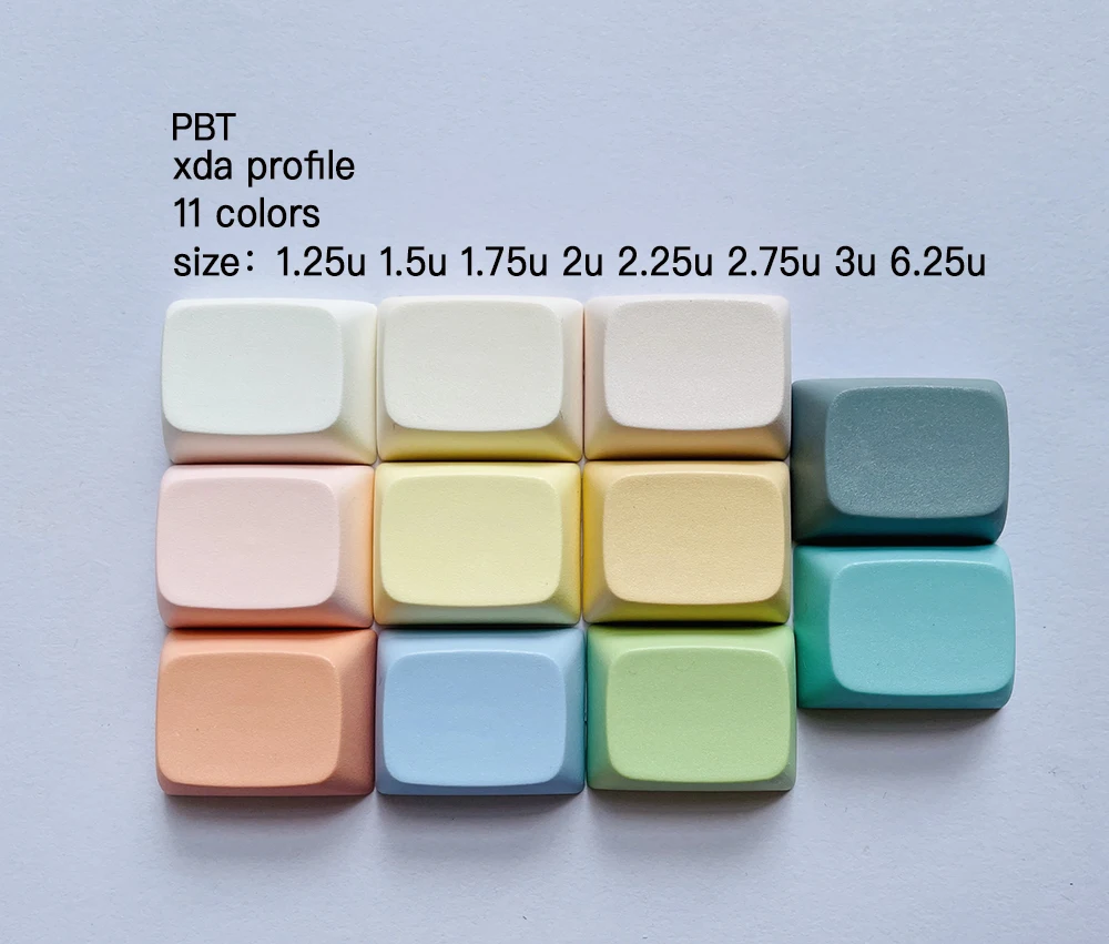 XDA пустые DIY клавиатуры 11 цветов PBT 1.25U 1.5U 1.75U 2U 2.25U 2.75U для MX переключателей