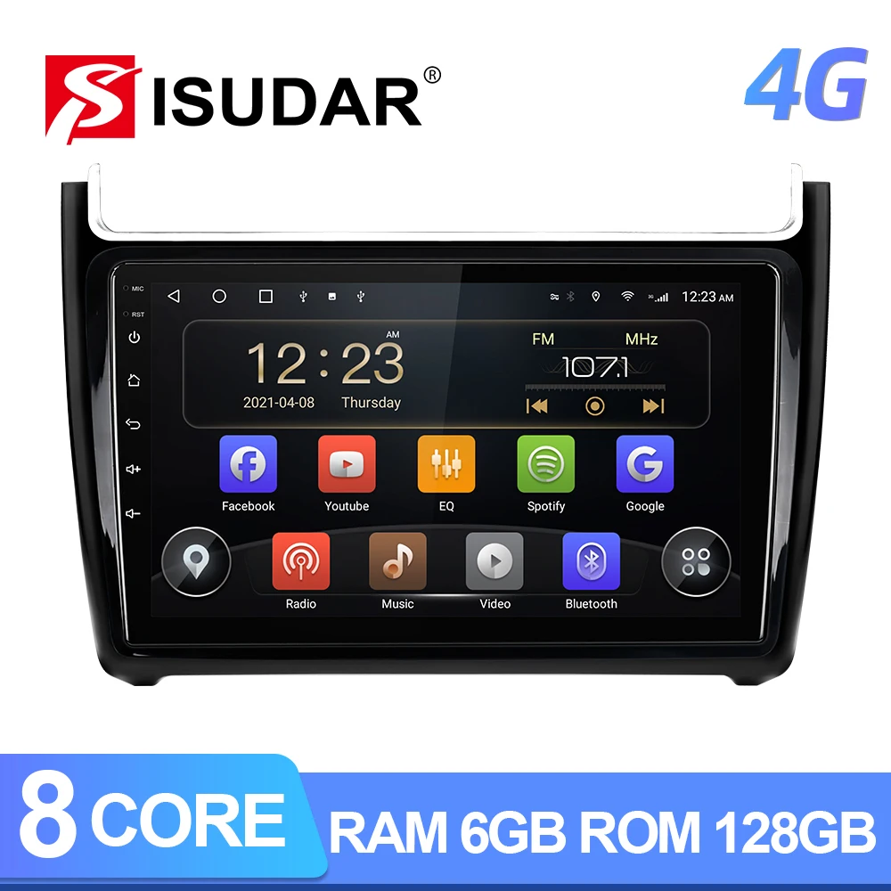 

ISUDAR T72 QLED Android 10 Car Radio For VW/Volkswagen/POLO Sedan 2009-2017 Car Multimedia RAM 6GB 4G Camera DSP carplay No 2din