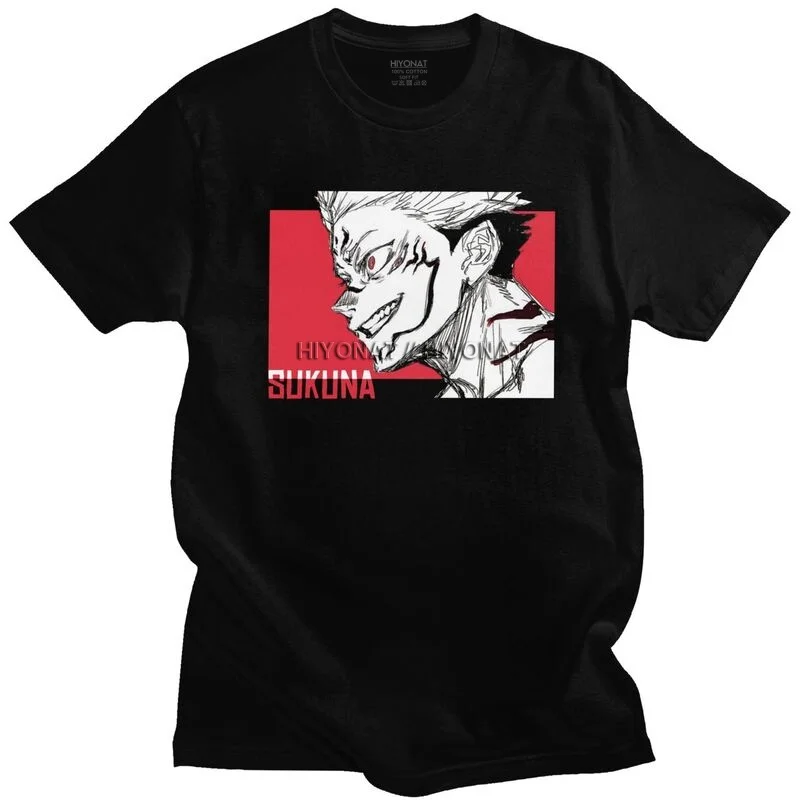 

Men's Cool Jujutsu Kaisen Ryomen Sukuna T Shirt Short Sleeved Cotton Tshirts Streetwear T-shirt Graphic Anime Yuji Itadori Tees