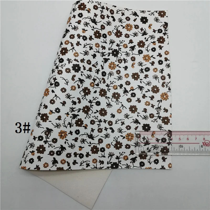 Искусственная кожа с цветочным принтом виниловая ткань листы фетровая подложка