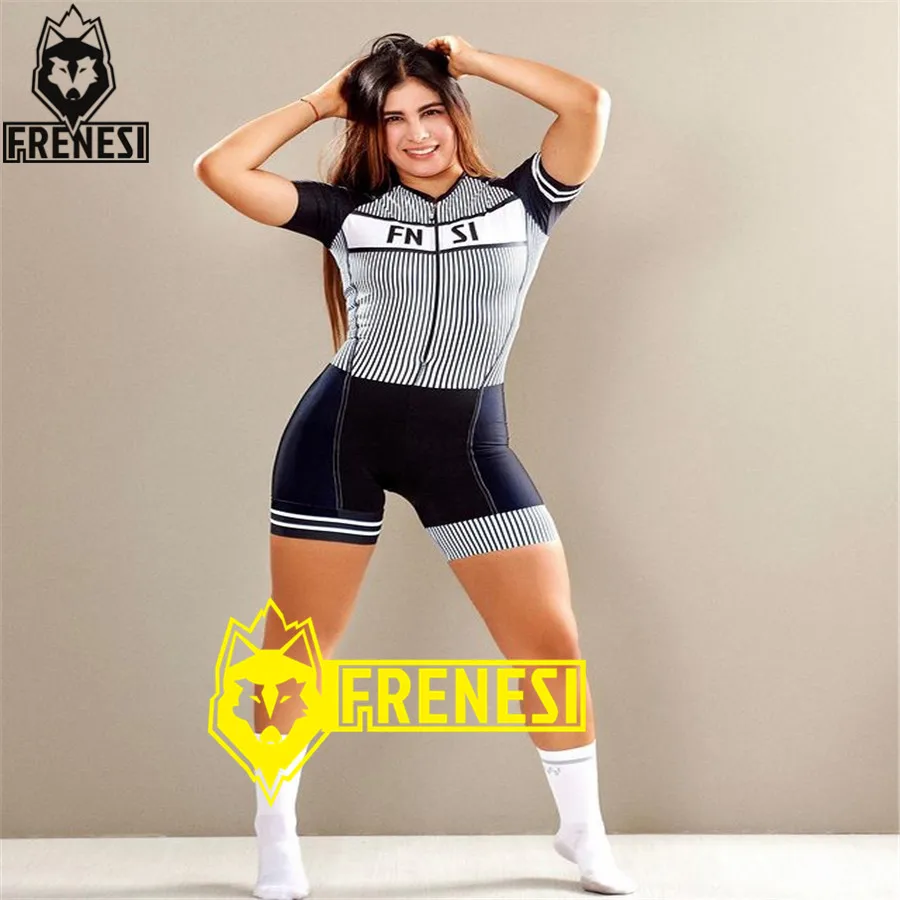 

Женские комплекты из джерси Frenesi с коротким рукавом, одежда для горных велосипедов, одежда для велоспорта, велосипедная рубашка, Триатлон, С...