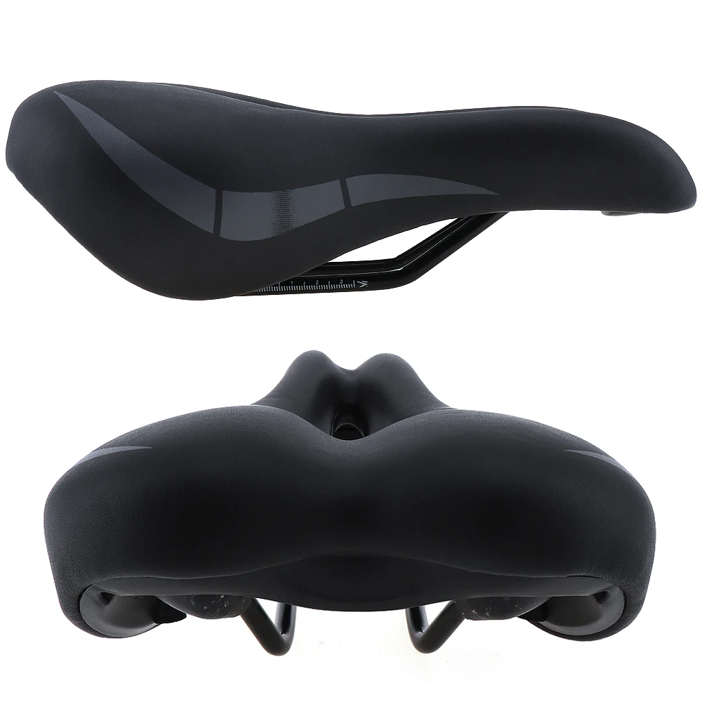 Очень мягкое MTB седло для дорожного велосипеда гелевое кожаное стеганое сиденье
