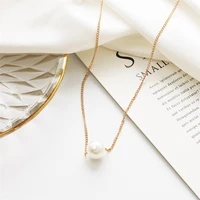 simple pearl short necklace for women sweet gold color thin chain clavicle chain fashion gift party accessories elegant jewelry