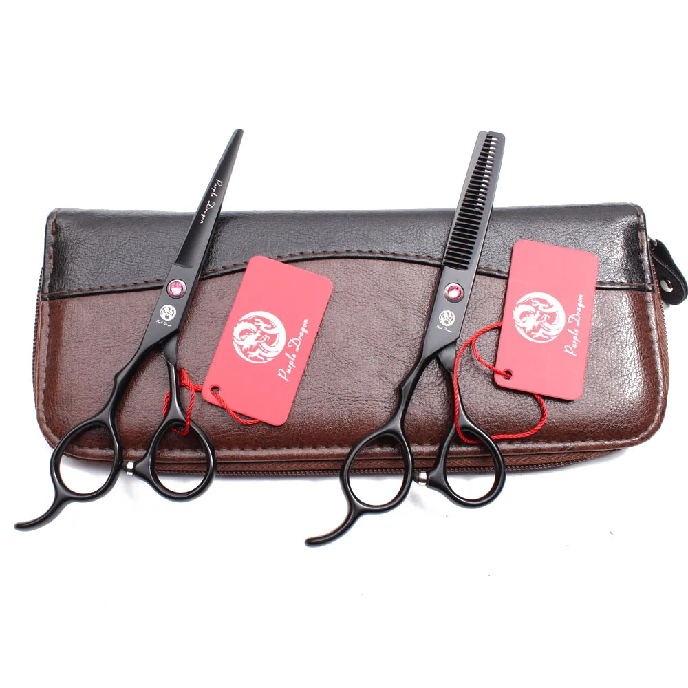 

Left Hand 6'' Black Barber Hairdressing Scissors Cutting Shears Thinning Scissors Professional Hair Scissors Dropshipping Z8001