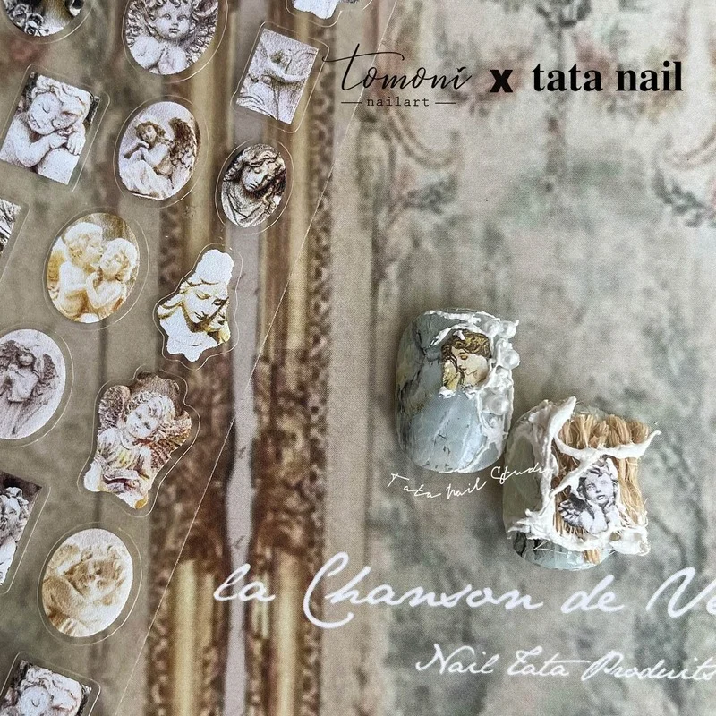 

2021 New Japanese 5D Embossed Engraved Nail Sticker Decals Bohemia Retro Girls Self Adhesive Manicure Nail Art Design Decor