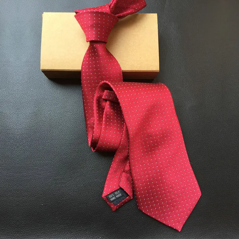 

HISUMA Men Jacquard Woven Bling Polka Dot Wedding Party Holiday Narrow Neck Tie Groom Polyester 8cm Silk Business Necktie Cravat