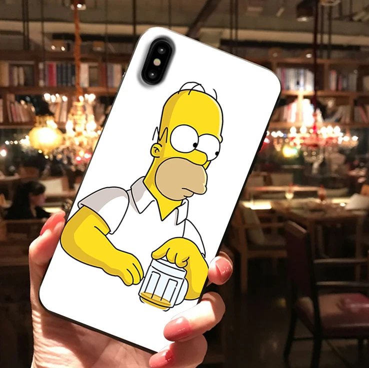 Homer J. Simpson Черный силиконовый чехол для телефона iPhone X XR XS Max 11 11Pro Max 6s 7 8 Plus Барт Симпсон Забавный мультяшный чехол