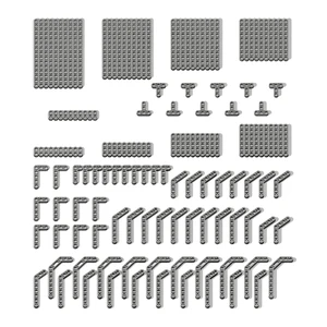 Детали Обучающие высокотехнологичные для конструктора, детали с отверстиями для стандартных строительных блоков темно-серогосинегожелтогоКрасногочерногооранжевого цвета