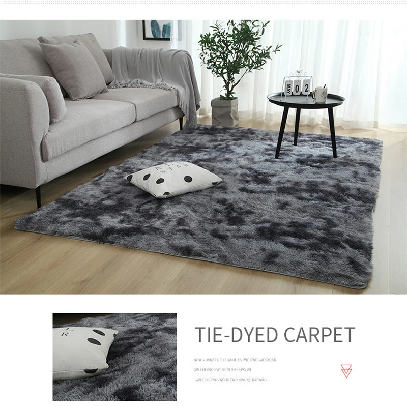 european long hair bedroom carpet bay window bedside mat washable blanket gradient color living room rug gray blue rugs fur rug free global shipping