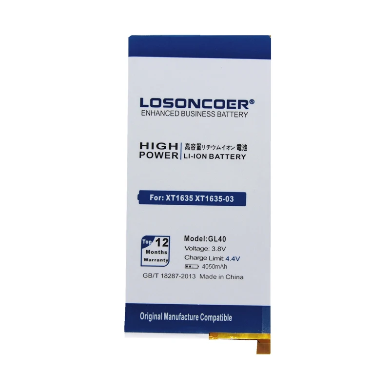 LOSONCOER 4050mAh GL40 Аккумулятор для Motorola Moto Z Play, Moto Z Play Droid, XT1635, XT1635-03, XT1635-01, SNN5974A XT1635-02