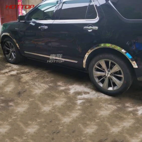 Автомобильный Стайлинг колеса брови Декоративные Колеса арки брови полоса для Ford Explorer 2013-2014Car колеса модлинга планки