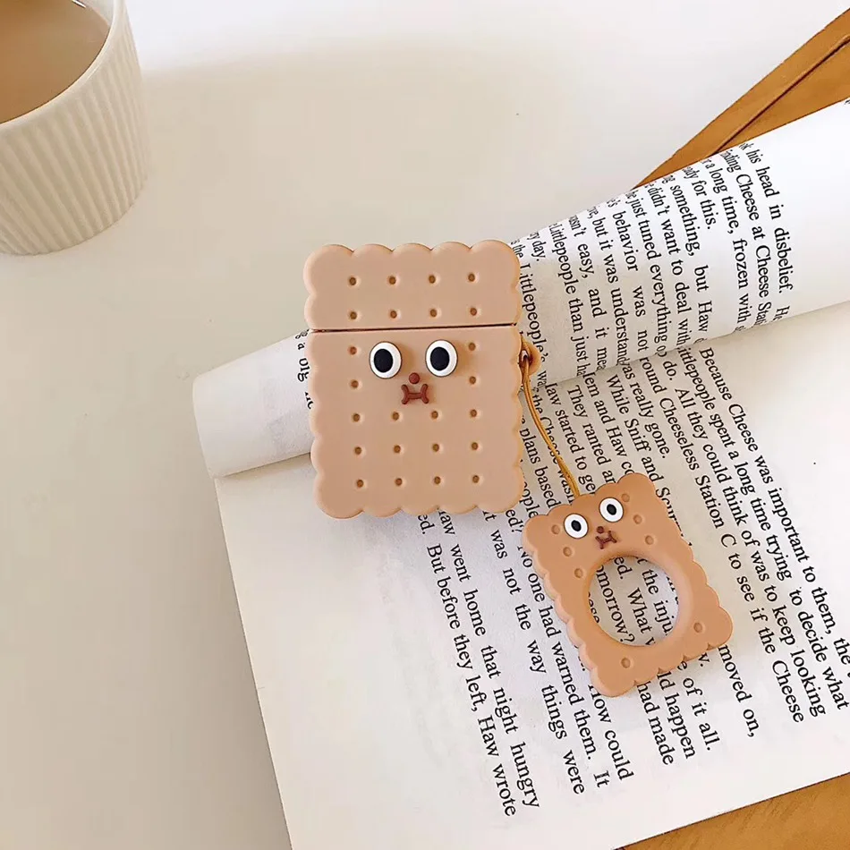 Для AirPods чехол 3D милое печенье, пицца Печенье чехол для наушников s для Apple Airpods 2 забавная Защитная крышка с кольцом на палец - Цвет: Comb cake A2